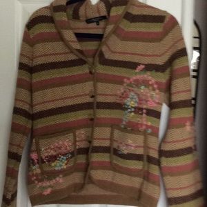 Sweater blazer with buttons and collar